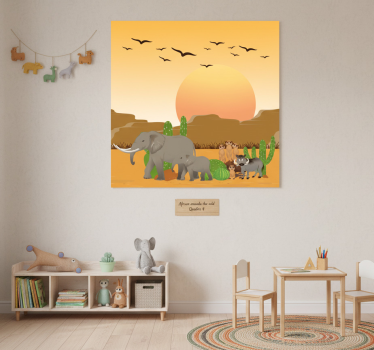 Poster pentru copii animale africane în sălbăticie - TenStickers