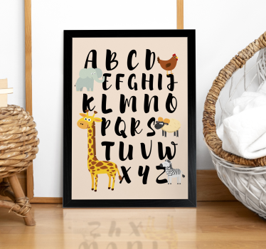 Poster pentru copii animale care se joacă cu alfabetul - TenStickers