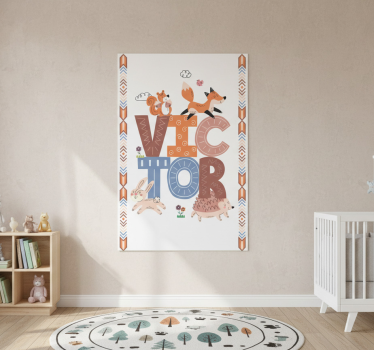 Poster pentru copii animale de pădure cu nume - TenStickers