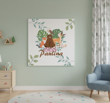 Poster pentru copii animale de pădure personalizate - TenStickers