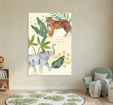 Poster pentru copii animale de safari în acuarelă - TenStickers