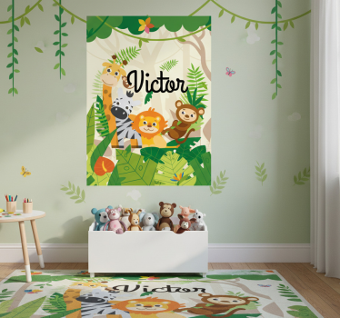 Poster pentru copii animale personalizate din junglă - TenStickers