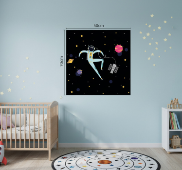 Poster pentru copii cu astronaut zburător desenat - TenStickers