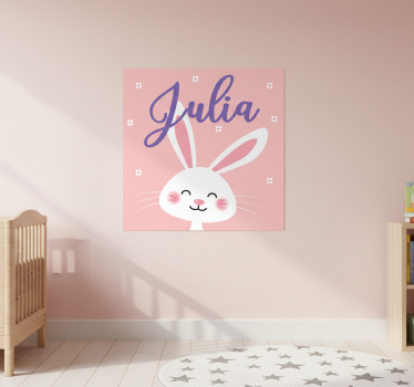 Poster pentru copii iepuraș alb cu nume - TenStickers