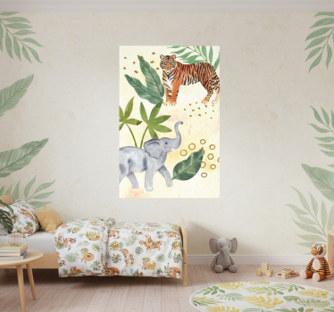 Poster pentru copii întâlnire cu animale tropicale - TenStickers