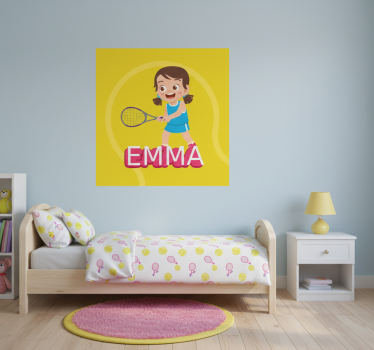 Poster pentru copii jucătoare de tenis cu nume - TenStickers