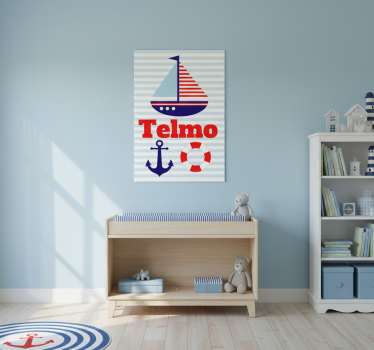 Poster pentru copii barca velier cu nume - TenStickers