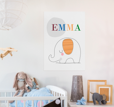 Poster pentru copii pui de elefant personalizat - TenStickers