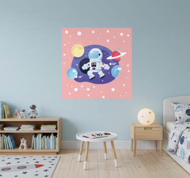 Poster pentru copii simboluri de astronaut în desene animate - TenStickers