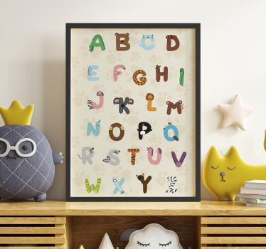 Poster pentru copii un alfabet animal - TenStickers