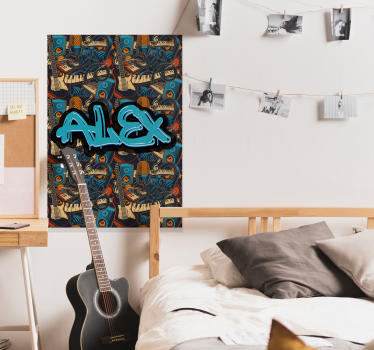 Poster personalizat cu graffiti muzical retro - TenStickers
