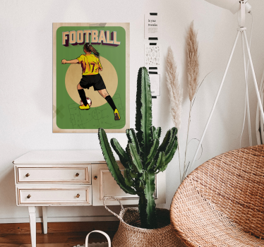 Poster retro fotbal feminin - TenStickers