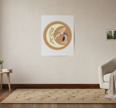 Poster sport ilustrație poziție yoga cu lună - TenStickers