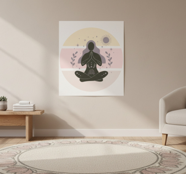 Poster sport poziții frumoase de yoga în cerc - TenStickers