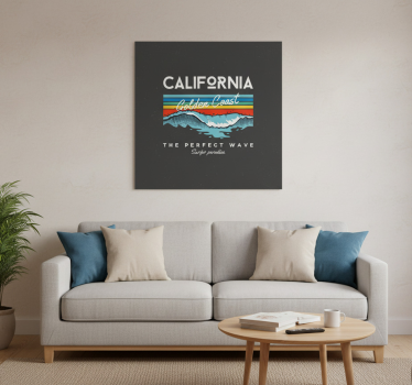Posteruri orașe și țări valuri de plajă din california - TenStickers