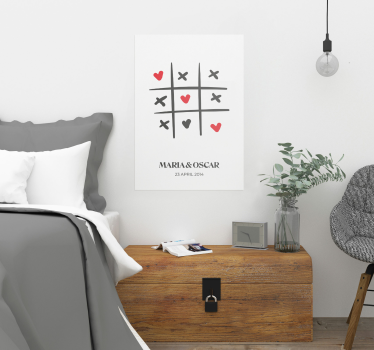 Tic tac toe dragoste personaliza poster - TenStickers