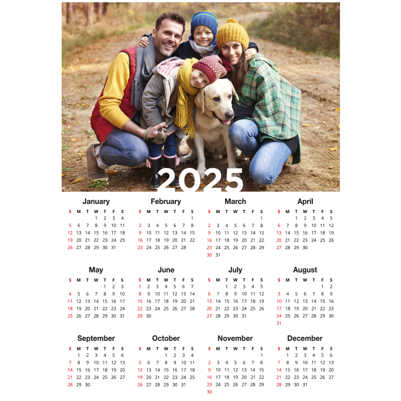 Poster personalizabil calendarul 2025 - TenStickers