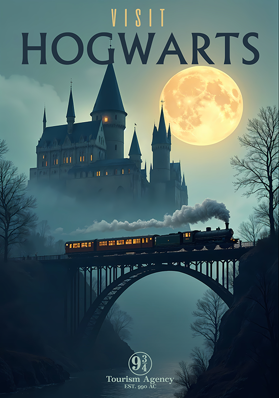 Poster tineret vizitează hogwarts - TenStickers