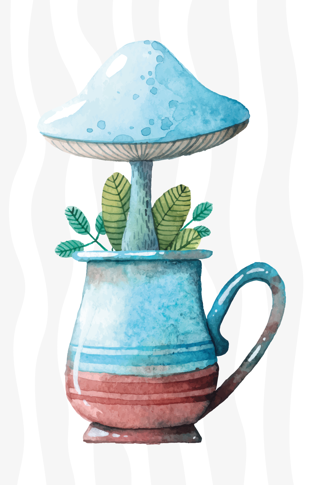 Poster pentru bucătărie design drăguț ciupercă în cană - TenStickers