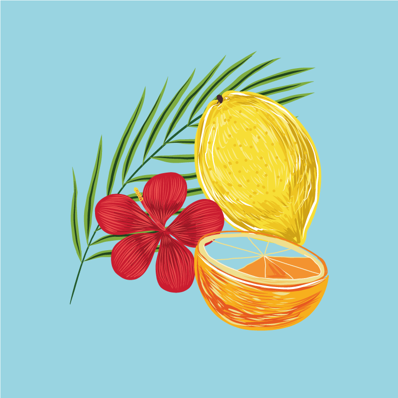 Poster pentru bucătărie design cu lămâi pastelate - TenStickers