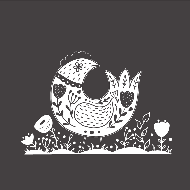 Poster pentru bucătărie cu găini mândre și flori poloneze - TenStickers