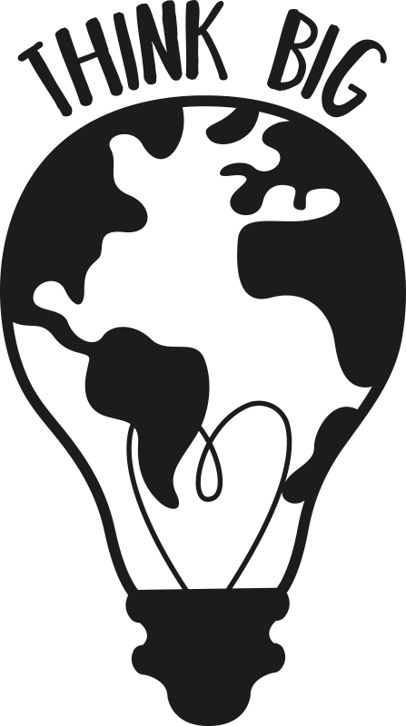 Poster birou gândiți mare cu hartă mondială - TenStickers