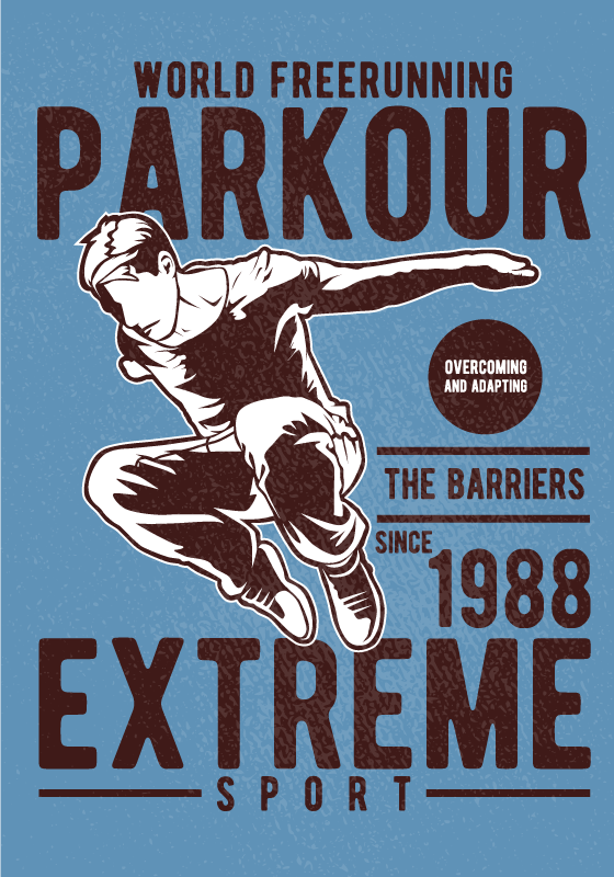 Poster tineret parkour vintage - TenStickers