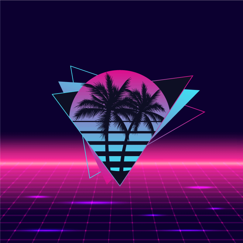 Poster pentru salon palmier stil vaporwave - TenStickers