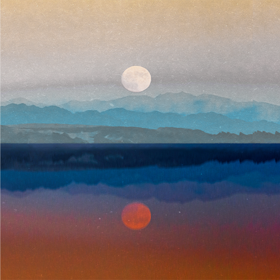 Poster pentru salon design frumos cu lună în spațiu - TenStickers