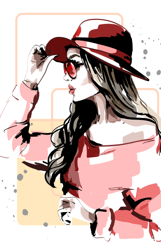 Poster pentru salon femeie cu pălărie - TenStickers