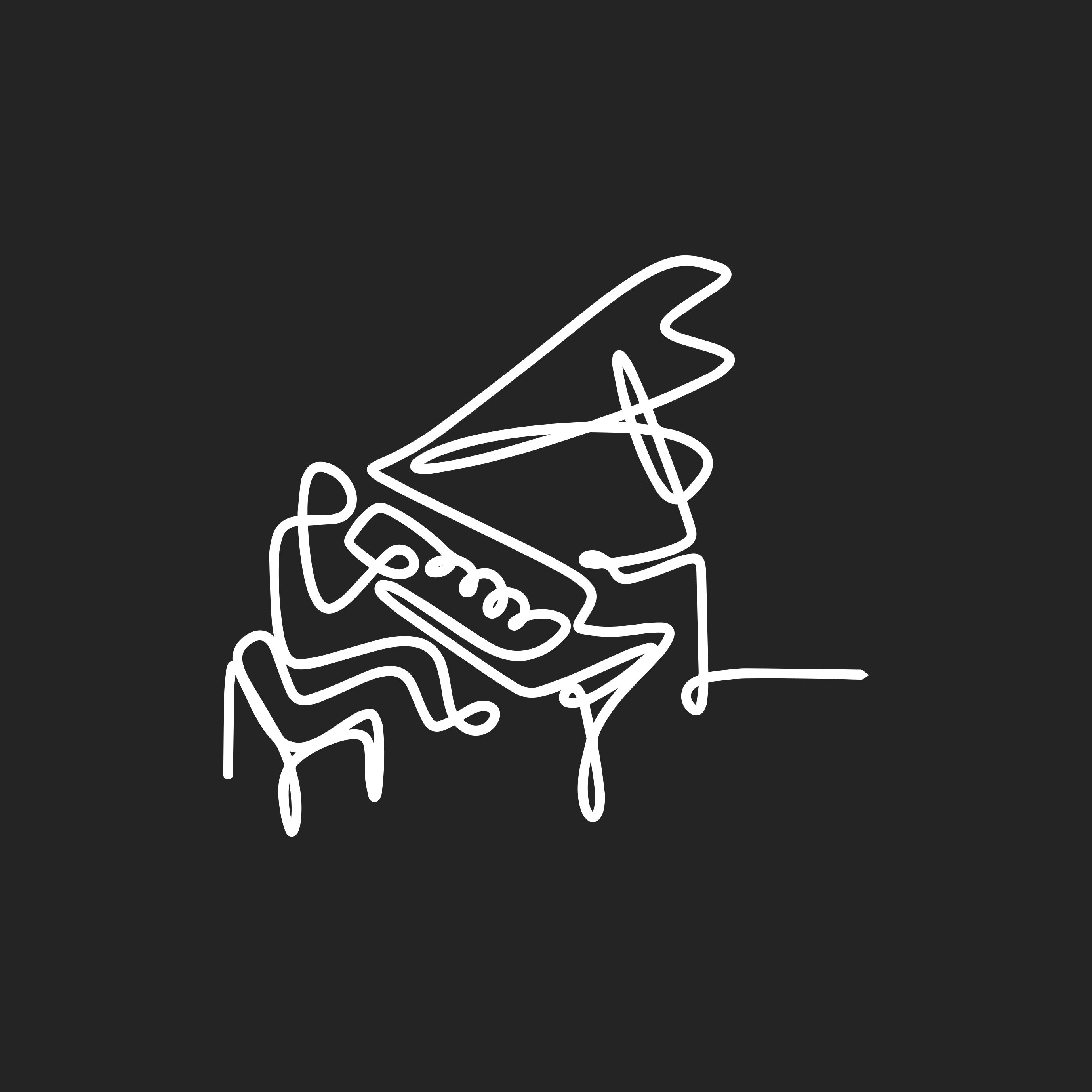 Poster pentru salon design drăguț pianist lineart - TenStickers