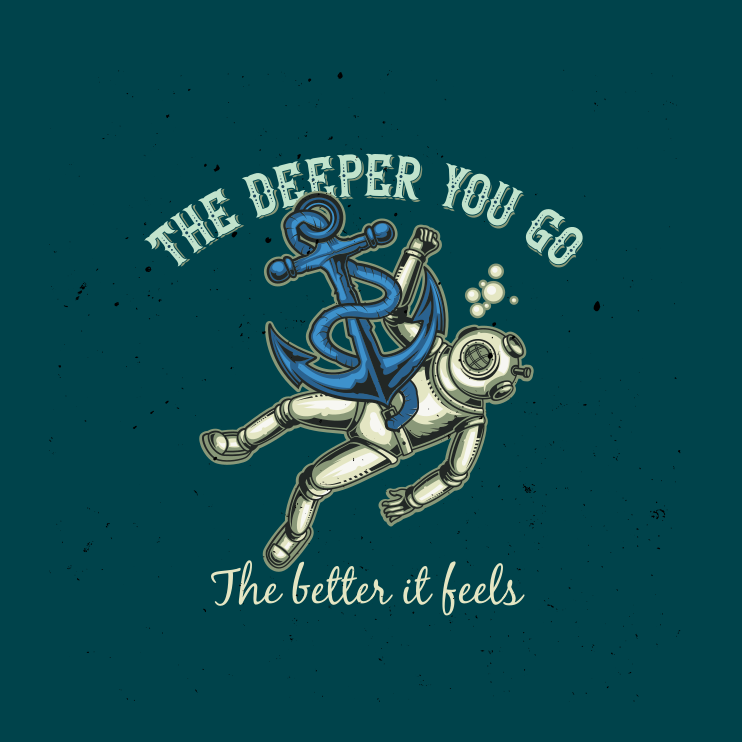 Poster pentru salon citatul mai adânc mergi - TenStickers