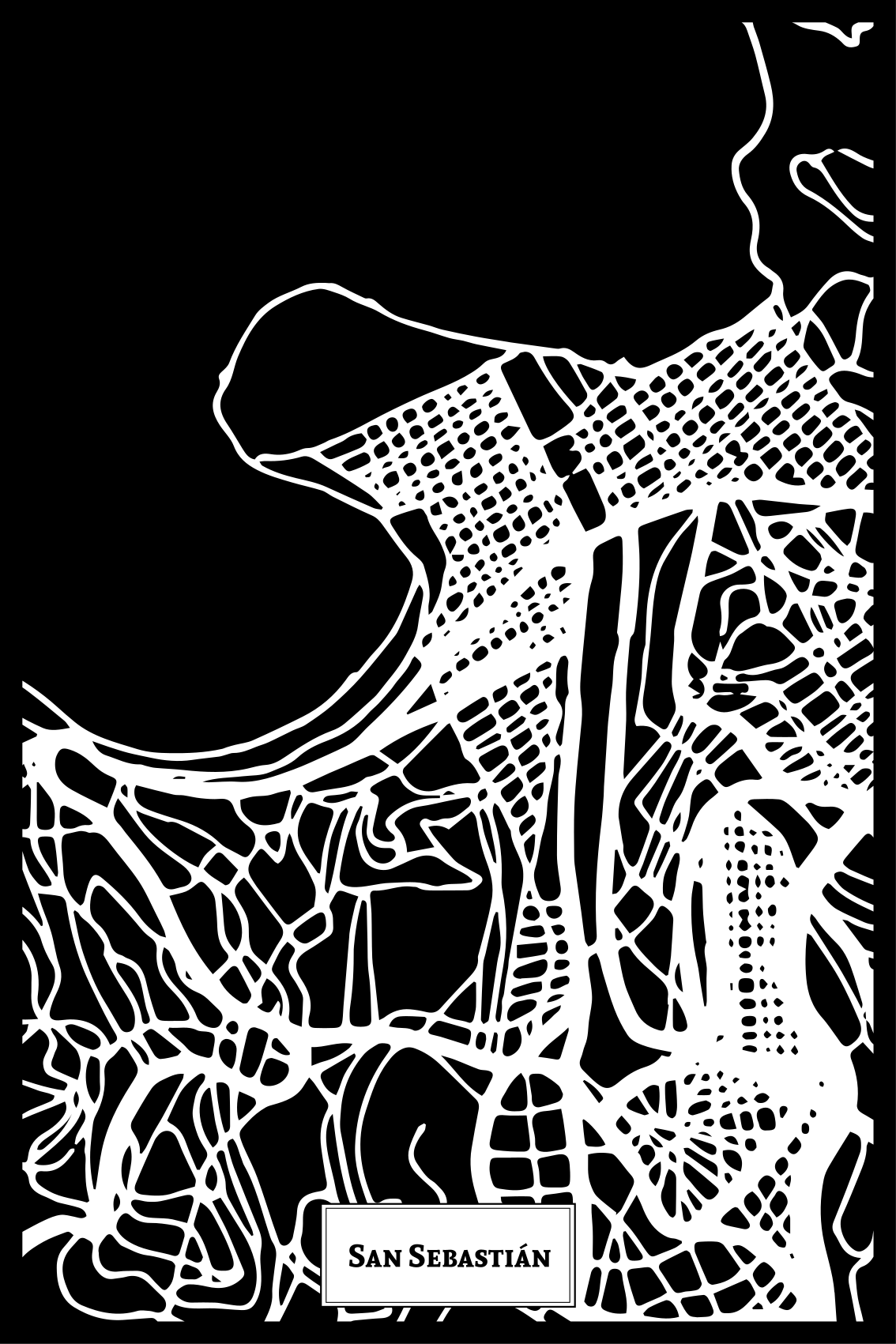 Poster pentru salon harta topografică san sebastián - TenStickers