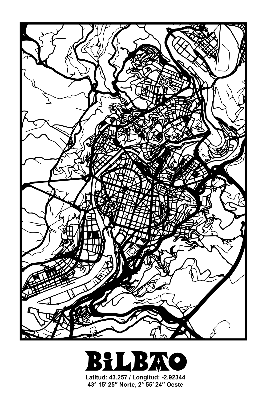 Poster pentru salon bilbao topografic - TenStickers