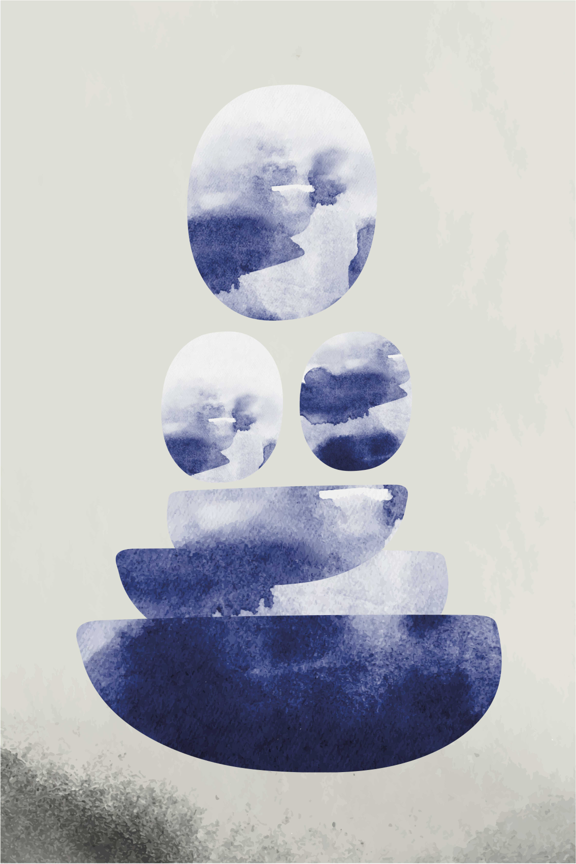 Poster pentru salon forme de echilibru albastre - TenStickers