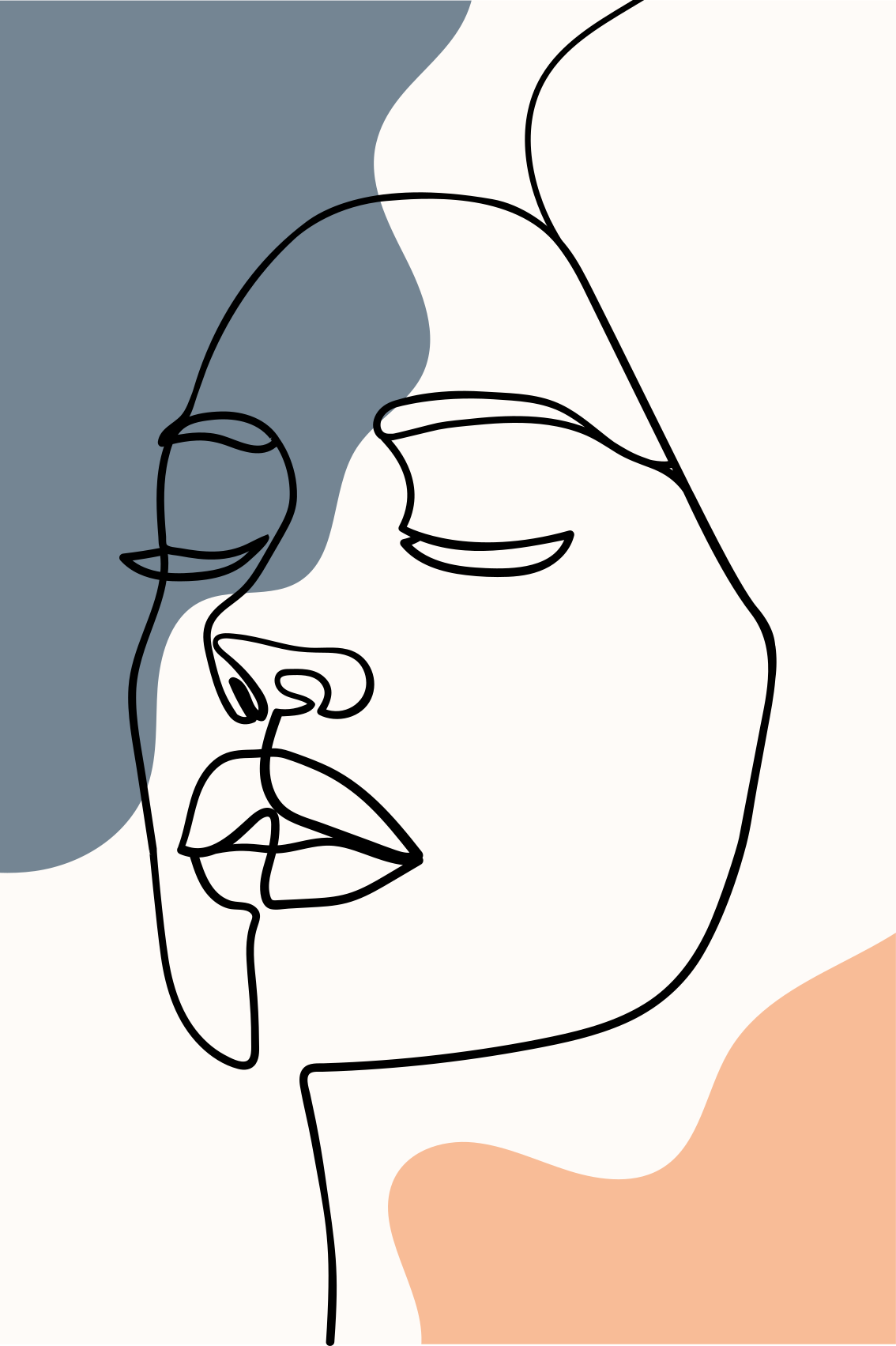 Poster pentru salon față modernă și abstractă - TenStickers