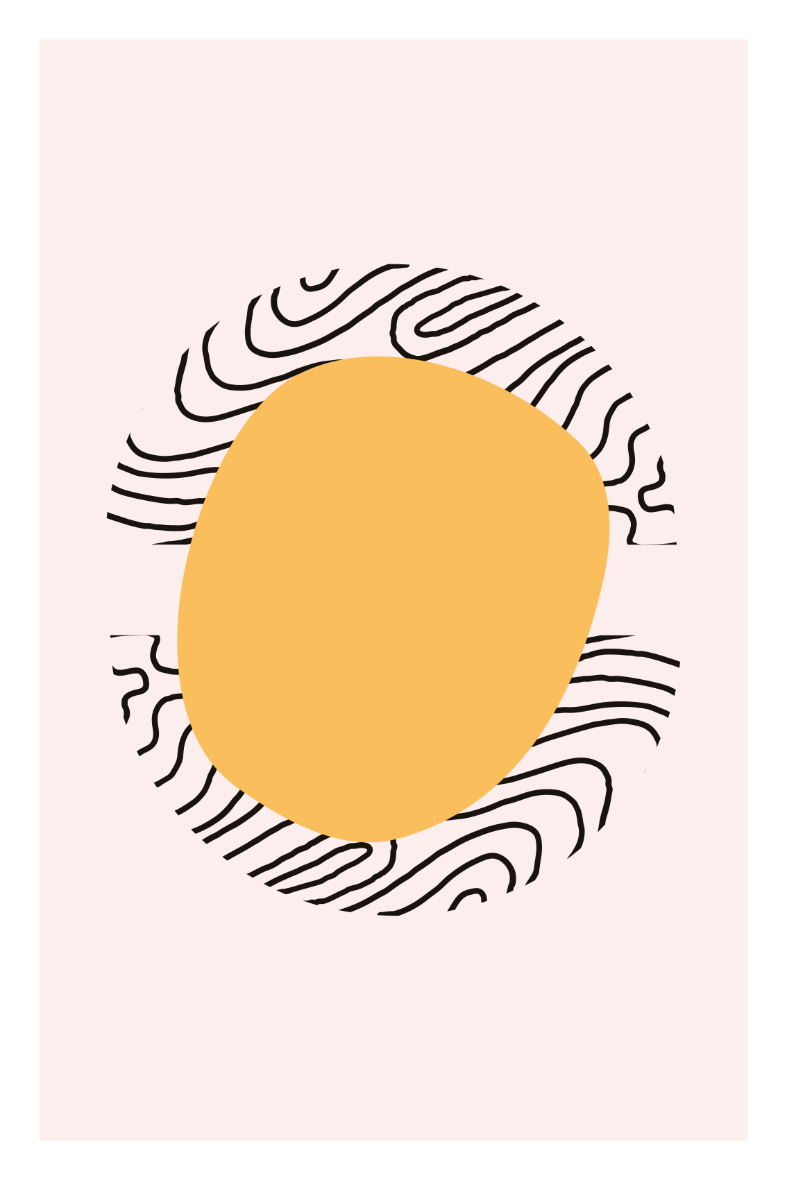 Poster pentru salon linii și formă galbenă - TenStickers