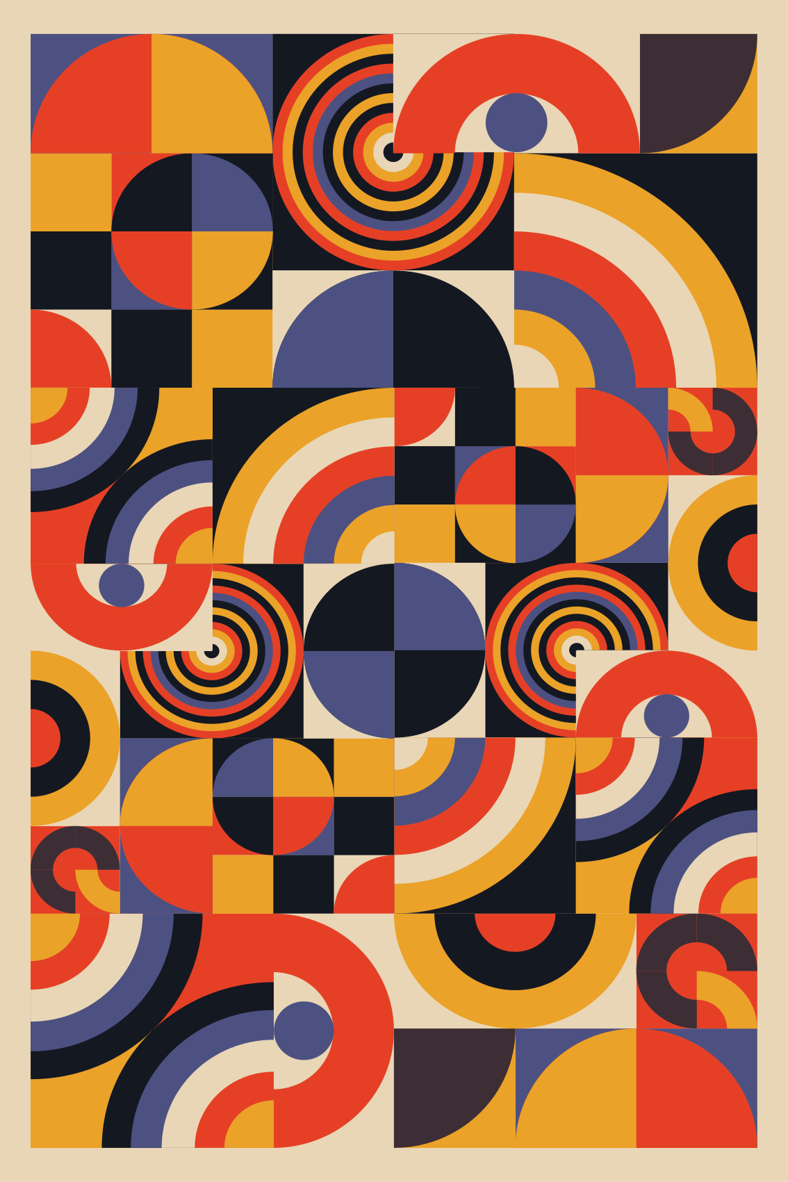 Poster pentru salon cercuri bauhaus colorate - TenStickers