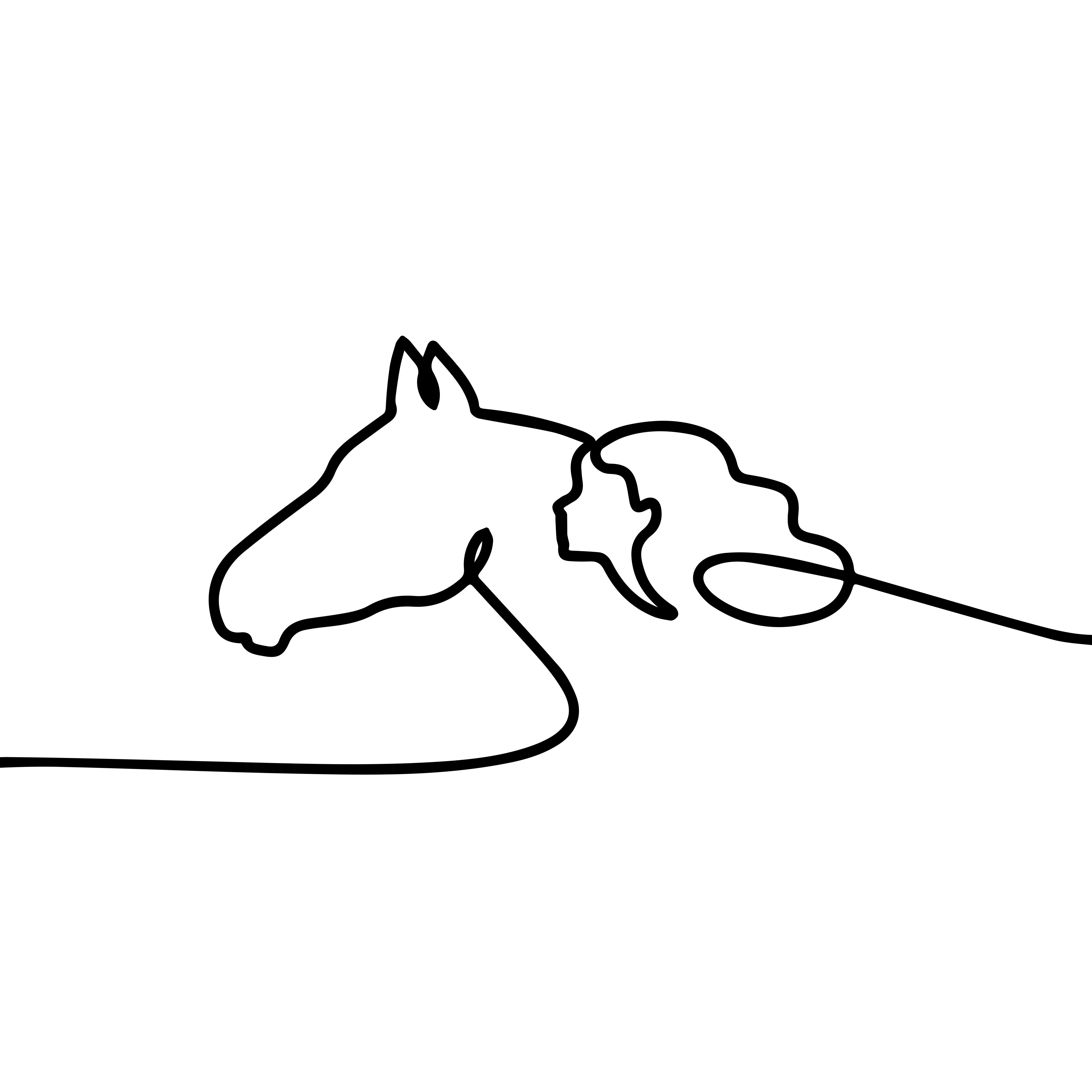 Poster pentru salon ilustrație femeie cu cai - TenStickers