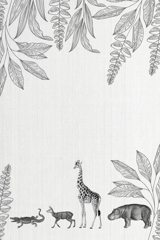 Poster pentru copii cu animale și arbori din safari - TenStickers