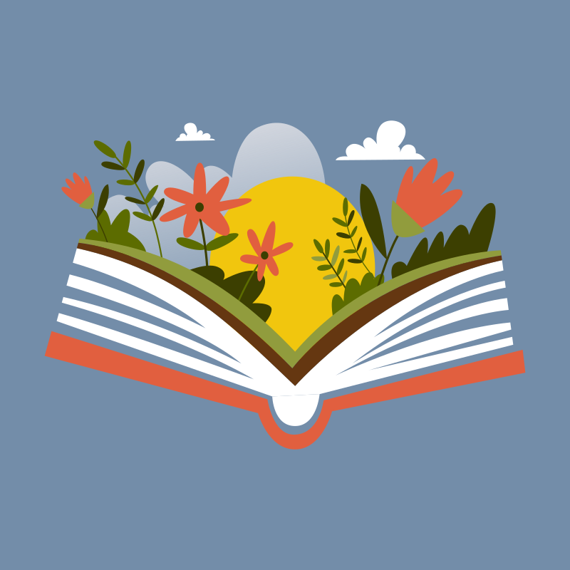 Poster cu flori deschidere carte - TenStickers
