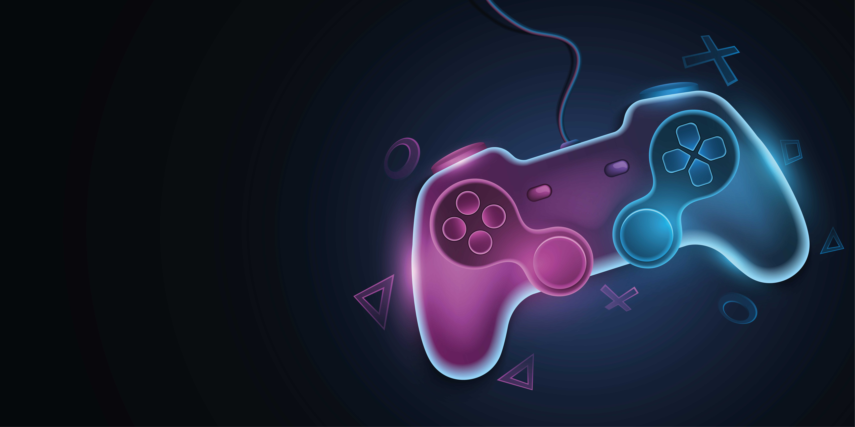 Poster joc video grafic cu pad-uri neon colorate - TenStickers