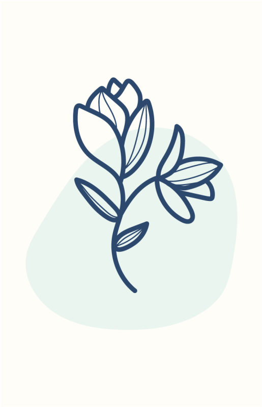 Poster flori și plante ilustrație contur botanic - TenStickers