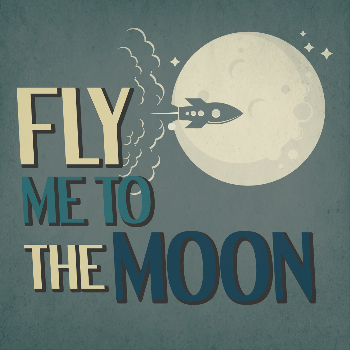 Poster tineret călătoria rachetei pe lună - TenStickers