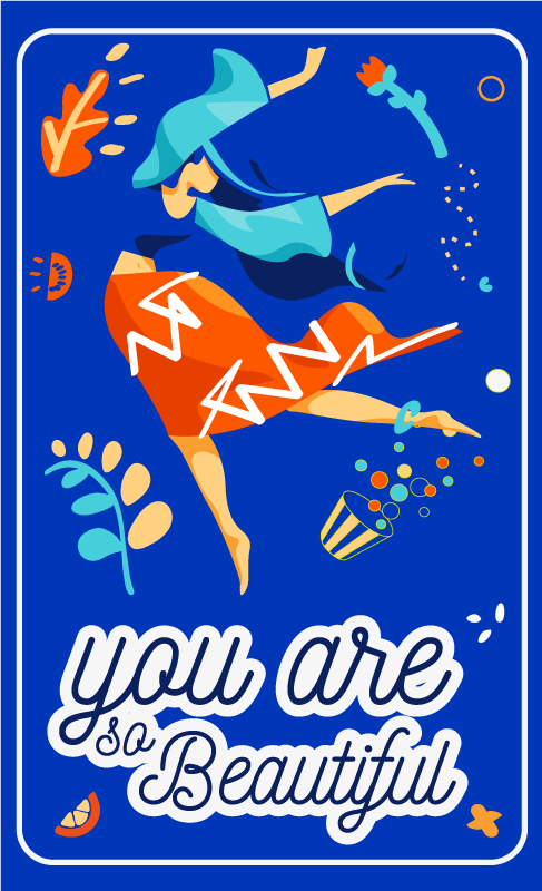 Poster cu fraze tu ești atât de frumoasă dansând - TenStickers