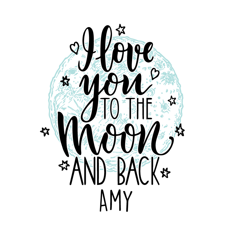 Poster festivități și evenimente te iubesc lună - TenStickers