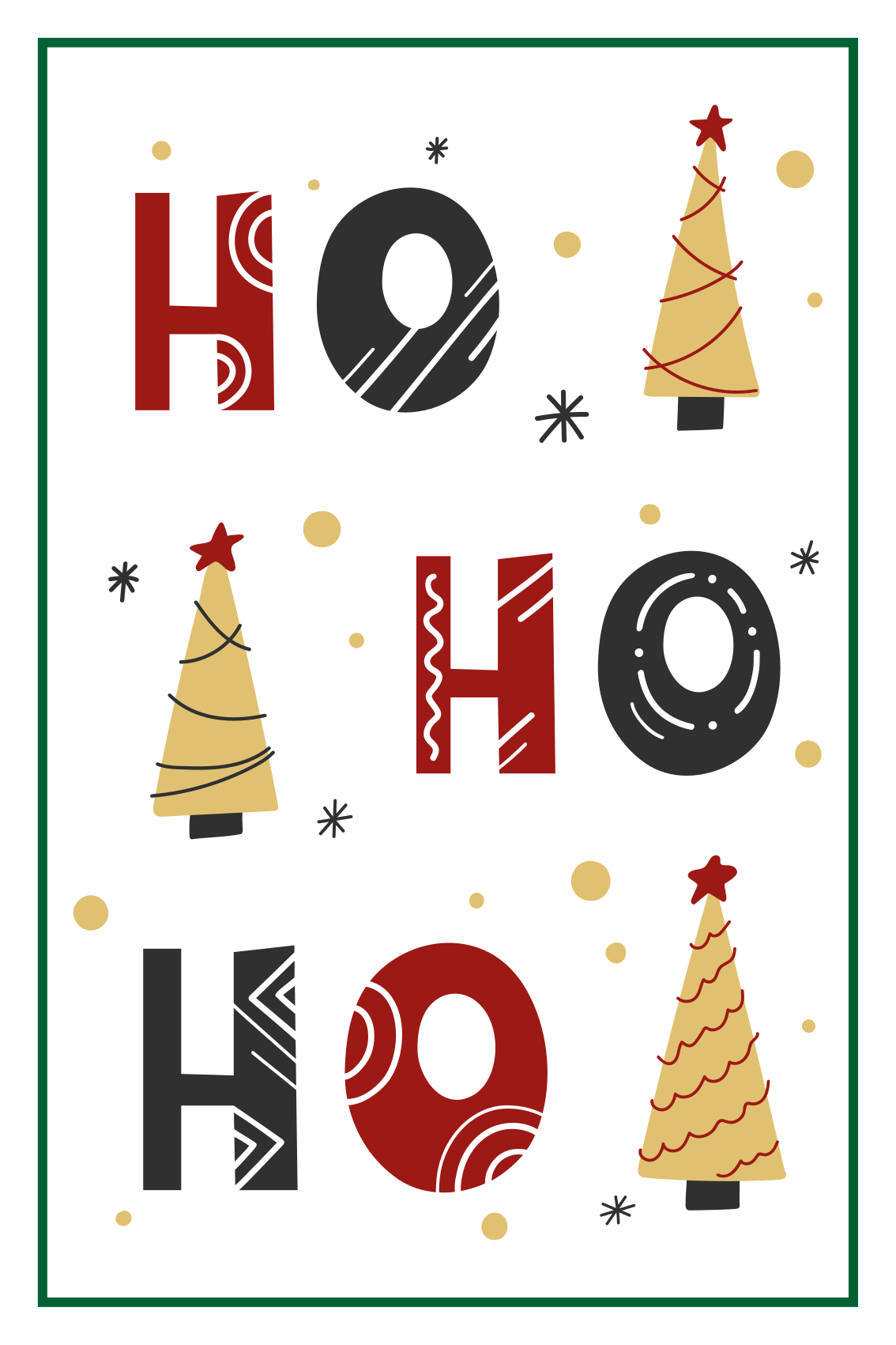 Poster crăciun design text ho ho ho - TenStickers