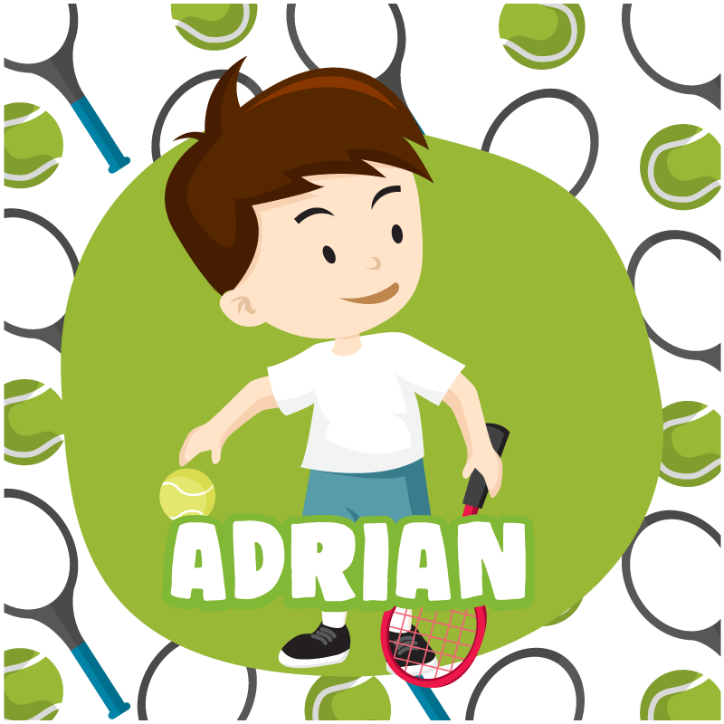 Poster sport jucător de tenis copil cu nume - TenStickers