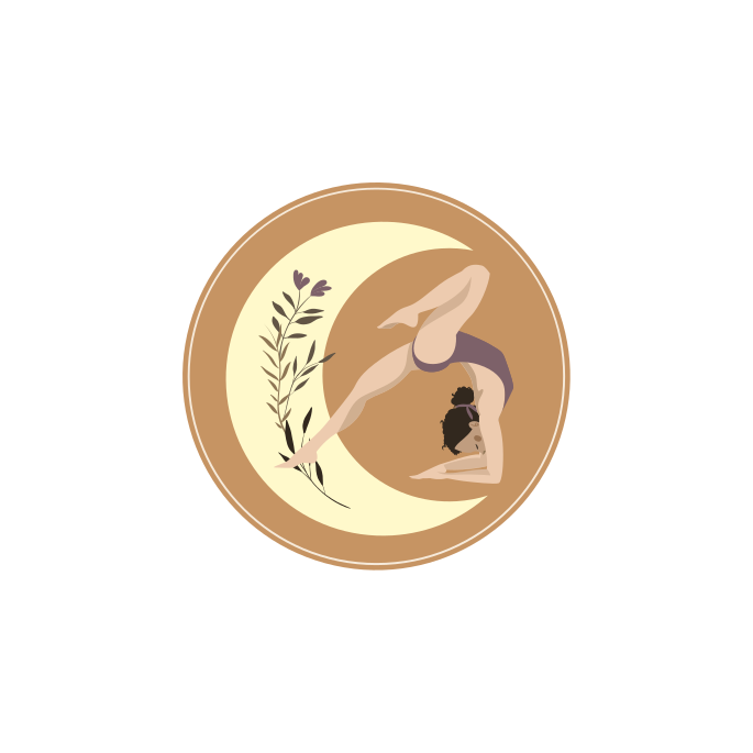 Poster sport ilustrație poziție yoga cu lună - TenStickers
