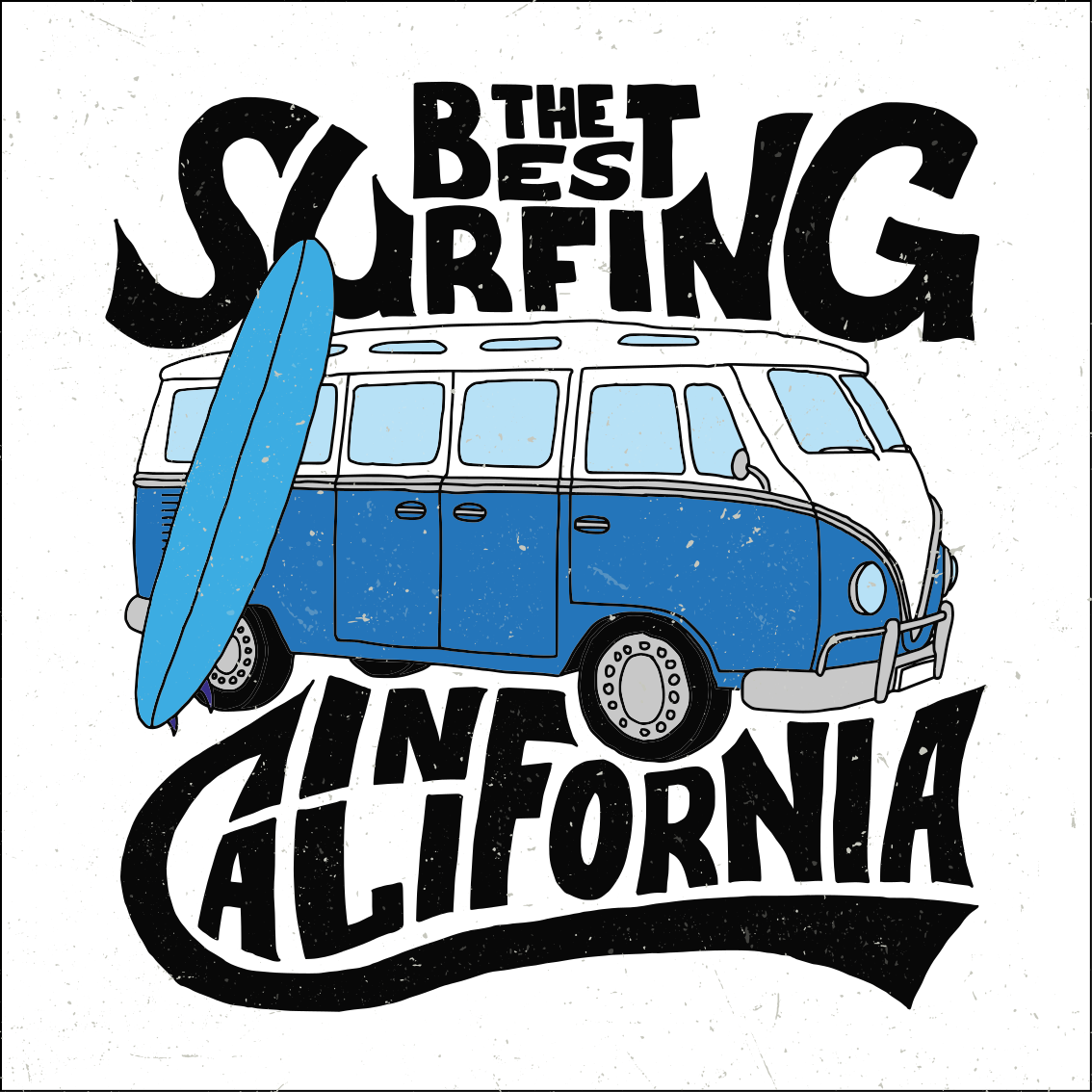 Poster sport surfing van din california - TenStickers